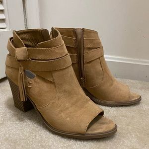 Camel Peep Toe Booties